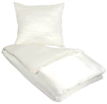 Silke sengetøj 200x220 cm - Ensfarvet hvidt sengetøj til dobbeltdyne - 100% Silke - Butterfly Silk