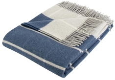 Uldplaid - 100% New Zealandsk uld - Toscana chek blå - 130x200 cm - By Borg