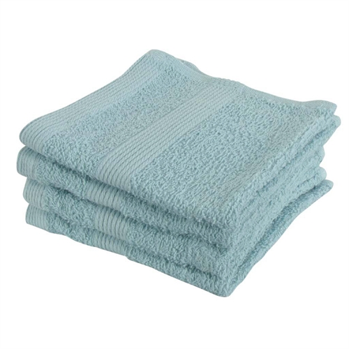 Vaskeklude 4-pak - 100% Blødt bomuld med høj absorberingsevne - 30x30 cm - Blå vaskeklude fra danske By Borg