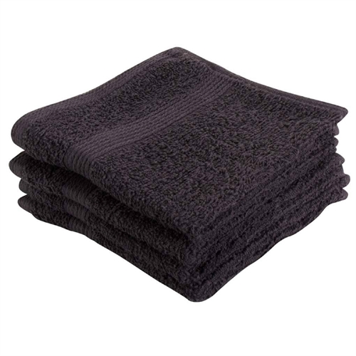 Vaskeklude 4-pak - 100% Blødt bomuld med høj absorberingsevne - 30x30 cm - Antracit vaskeklude fra danske By Borg