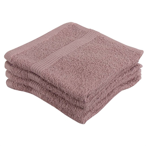 Vaskeklude 4-pak - 100% Blødt bomuld med høj absorberingsevne - 30x30 cm - Støvet rosa vaskeklude fra danske By Borg