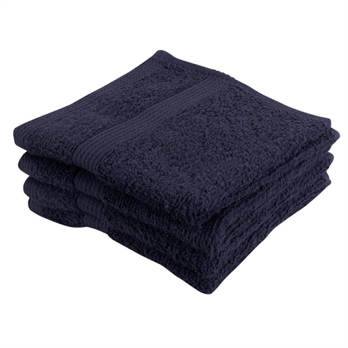 Vaskeklude 4-pak - 100% Blødt bomuld med høj absorberingsevne - 30x30 cm - Mørkeblå vaskeklude fra danske By Borg