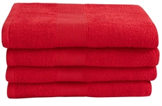Badelagen - 100x150 cm - Rød - 100% Bomuld - Stort håndklæde fra By Borg