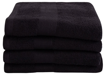 Håndklæde - 50x100 cm - Sort - 100% Bomuld - Frotte håndklæde fra By Borg