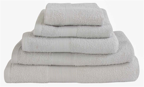 Håndklædepakke med 6 stk. - 100% Blødt bomuld med høj absorberingsevne - Lysegrå håndklæder fra danske By Borg