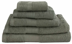 Håndklædepakke Valmue - 6 stk. - Støvet grøn - 100% Bomuld - Frotte håndklæde fra By Borg
