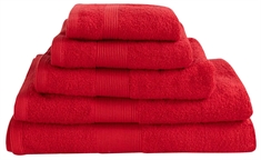 Håndklædepakke Valmue - 6 stk. - Rød - 100% Bomuld - Frotte håndklæde fra By Borg