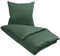 Stribet sengetøj dobbeltdyne 200x220 cm - Grønt sengetøj - Jacquardvævet sengesæt - 100% Egyptisk bomuld