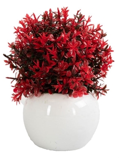 Kunstig Campanula Blomst - Højde 12 cm - Flotte røde blomster - Kunstig potteplante
