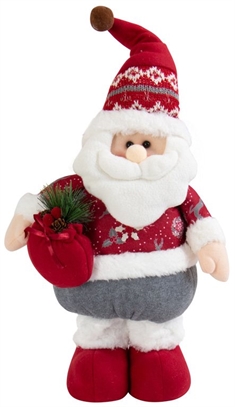 Julemand med teleskopben - 45-90 cm. - Med julesæk og nissehue