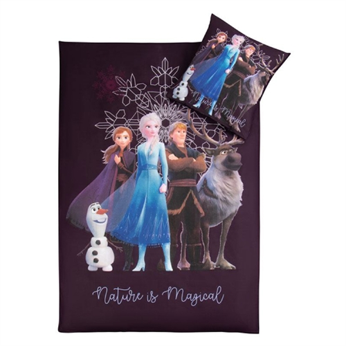 Frost sengetøj - 140x200 cm - Anna og Elsa - Nature is Magical - 100% bomulds sengesæt