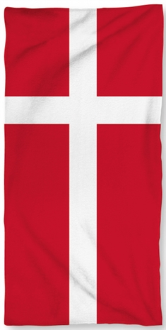 Badehåndklæde - Dannebrog flag - 70x140 cm - 100% Bomuld