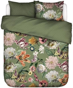 Dobbeltdyne sengetøj 200x200 cm - Filou Forest Green - Vendbar sengesæt - 100% bomuldssatin - Essenza  