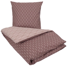 Sengetøj 140x220 cm - Harlequin peach - Dynebetræk med 2 design i 100% Bomuld - Borg Living sengesæt