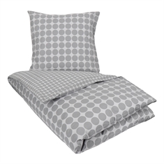 Sengetøj - Circle grey - Prikket sengetøj - 100% Bomuld - Borg Living sengesæt