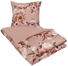 Blomstret sengetøj - 140x200 cm - Lavender flower - Vendbar dynebetræk - 100% Bomuldssatin - Excellent By Borg sengesæt