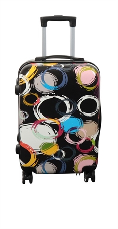 Kabine kuffert - Hardcase letvægt kuffert - Trolley med motiv - Cirkler