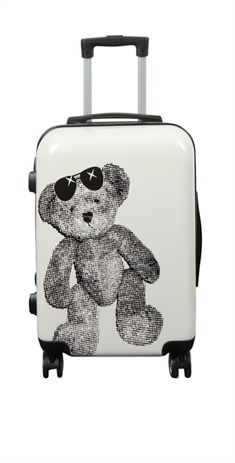 Kabine kuffert - Hardcase letvægt kuffert - Trolley med motiv - Teddybjørn