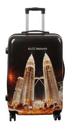 Kuffert - Hardcase kuffert - Str. Medium - Kuffert med motiv - Malaysia - Kuala lumpur - Eksklusiv letvægt rejsekuffert