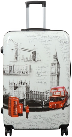 Stor kuffert - Hardcase kuffert med motiv - London - Eksklusiv letvægt kuffert