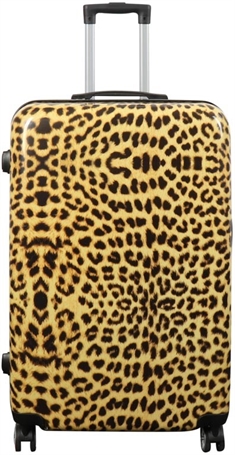 Stor kuffert - Hardcase kuffert med motiv - Leopardpletter - Eksklusiv letvægt kuffert