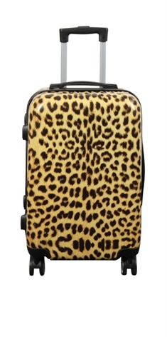 Kabine kuffert - Hardcase letvægt kuffert - Trolley med motiv - Leopardpletter