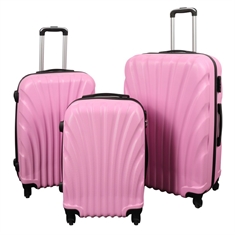 Kuffert - Musling lyserød - Praktisk hardcase kuffert