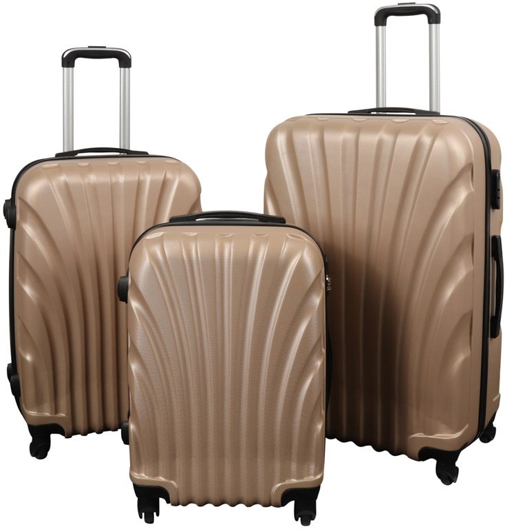 Kuffertsæt 3 Kufferter • Hardcase Guld