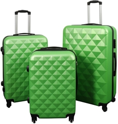 Kufferter - Sæt med 3 stk. - Eksklusivt hardcase kuffertsæt tilbud  - Diamant grøn