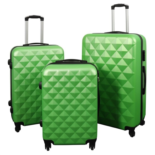 Kufferter - Sæt med 3 stk. - Eksklusivt hardcase kuffertsæt tilbud  - Diamant grøn