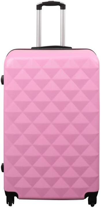Stor kuffert - Diamant lyserød - Hardcase kuffert - Billig mart rejsekuffert