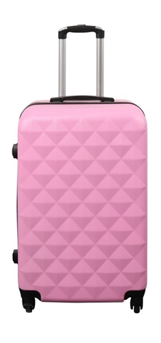Kuffert - Hardcase kuffert - Str. Medium - Diamant lyserød - Smart rejsekuffert