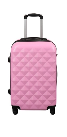 Kabinekuffert - Hardcase letvægt kuffert med 4 hjul - Diamant lyserød