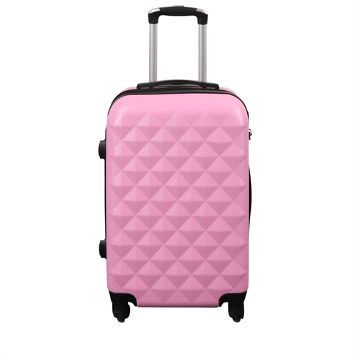 Kabinekuffert - Hardcase letvægt kuffert med 4 hjul - Diamant lyserød
