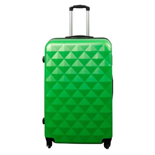 Stor kuffert - Diamant grøn - Hardcase kuffert - Billig smart rejsekuffert