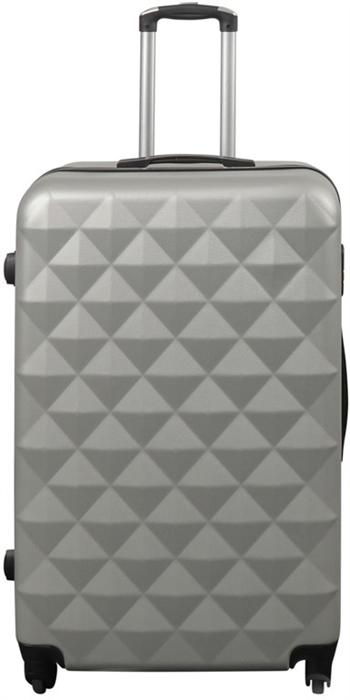 Stor kuffert - Diamant grå - Hardcase kuffert - Billig smart rejsekuffert