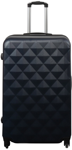Stor kuffert - Diamant mørkeblå - Hardcase kuffert tilbud - Smart rejsekuffert