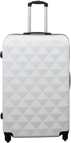 Stor kuffert - Diamant hvid - Hardcase kuffert - Billig smart rejsekuffert