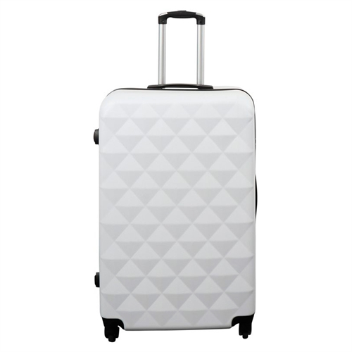 Stor kuffert - Diamant hvid - Hardcase kuffert - Billig smart rejsekuffert