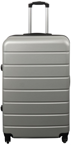 Stor kuffert - Grå - Hardcase kuffert tilbud - Letvægt kuffert