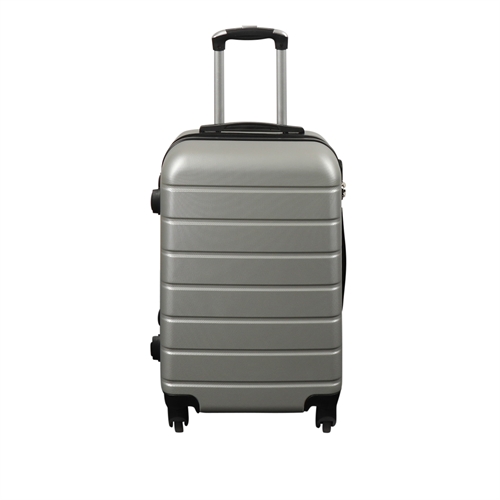 Kabinekuffert - Hardcase letvægt kuffert - Str. lille - Grå strib