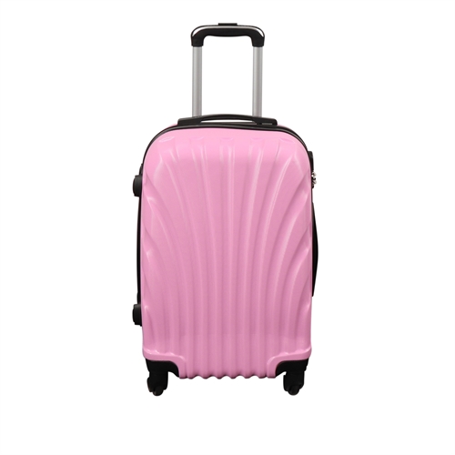 Kabinekuffert - Hardcase letvægt kuffert med 4 hjul - Lyserød musling 