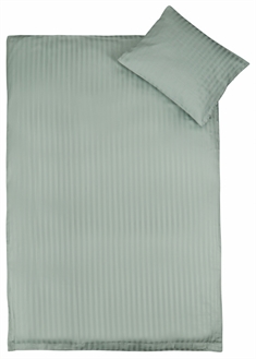 Junior sengetøj 100x140 cm - Støvet grøn sengesæt junior - 100% Jacquardvævet bomuldssatin