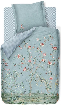 Pip studio sengetøj - Okinawa blue - Blomstret sengetøj - Dobbeltsidet sengesæt - 100% bomuld