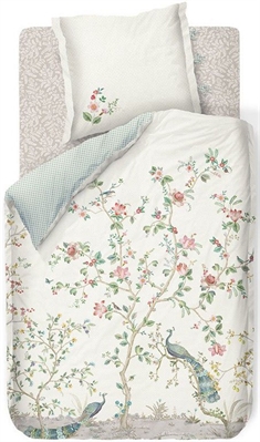Pip studio sengetøj - 140x220 cm - Okinawa white - Blomstret sengetøj - Dobbeltsidet sengesæt - 100% bomuld