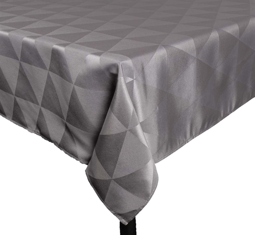 Borddug - 140x240 cm - Grå damask dug - Jacquardvævet dug med mønster 