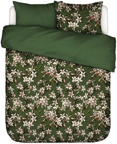 Dobbeltdyne sengetøj 200x220 cm - Verano green - Vendbar dobbeltdyne betræk - 100% bomuldssatin - Essenza sengetøj