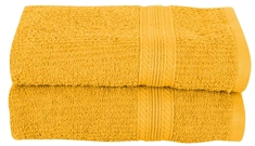 Gæstehåndklæder - Pakke á 2 stk. - 40x60 cm - Karrygul - 100% Bomuld