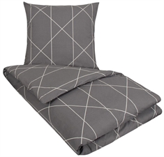 Gråt sengetøj 140x220 cm - Sengesæt i 100% bomuld - Lisbeth grå - Nordstrand Home sengesæt