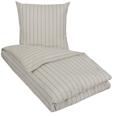 Stribet sengetøj - 140x200 cm - Lone gråt sengetøj - 100% bomuld - Nordstrand Home sengesæt